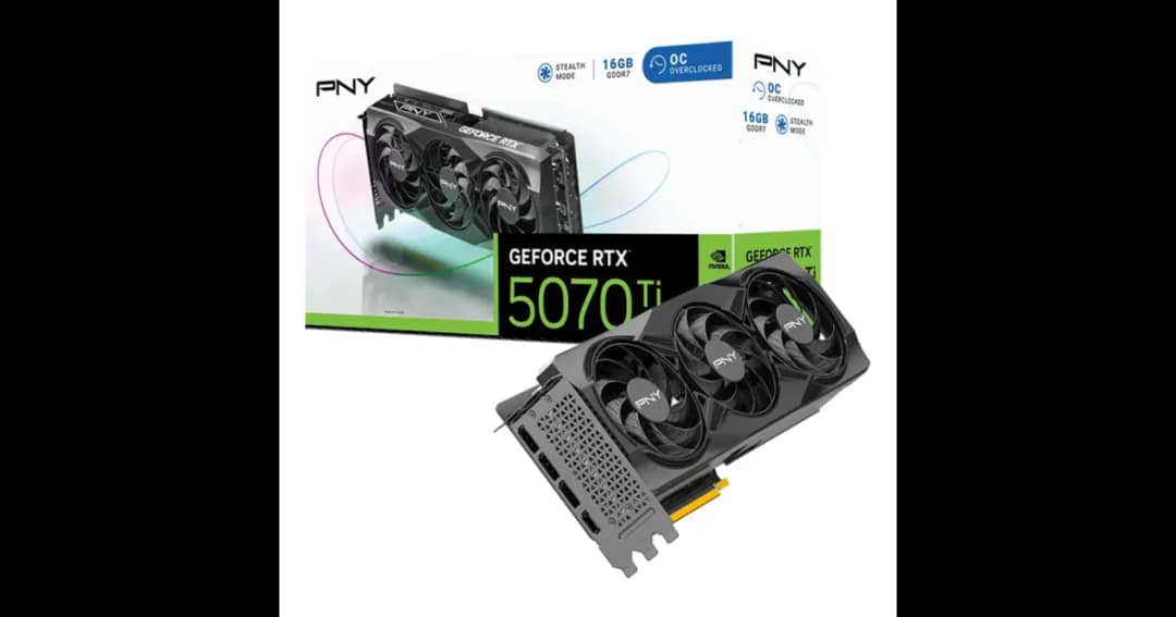 PNY GeForce RTX 5070 Ti OC Triple Fan 16GB GDDR7 Graphic Card