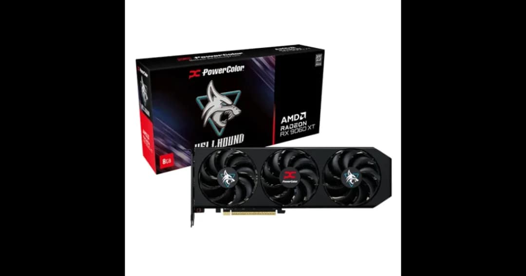 PowerColor Hellhound AMD Radeon RX 9060 XT 8GB GDDR6 Graphics Card