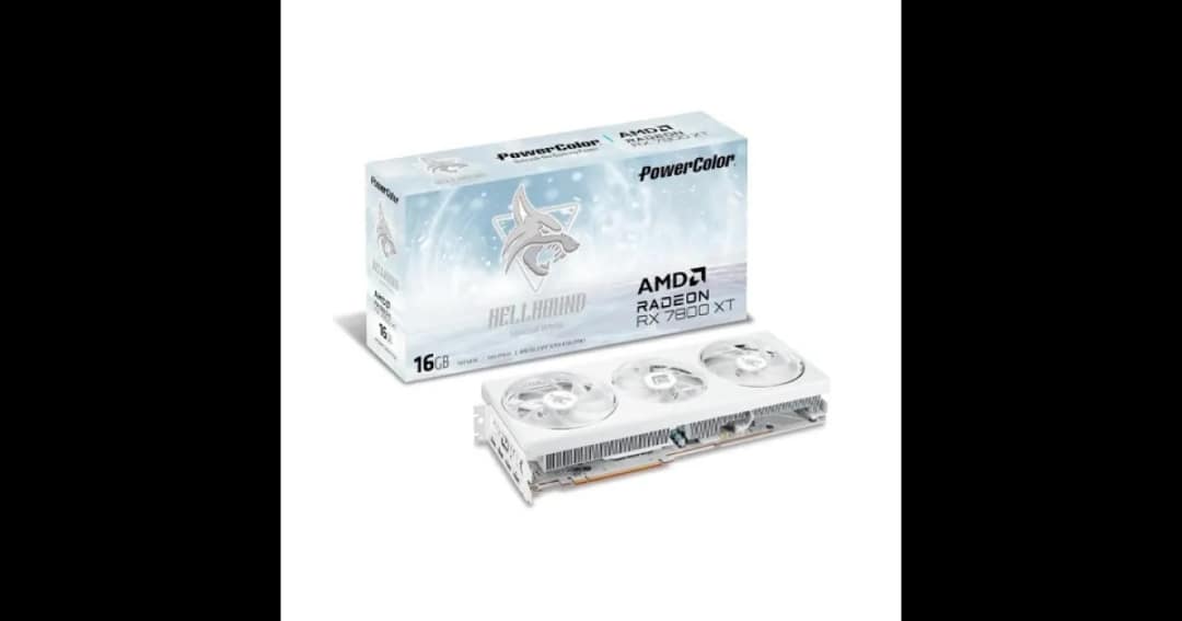 PowerColor Hellhound Spectral White AMD Radeon RX 7800 XT 16GB GDDR6 Graphics Card