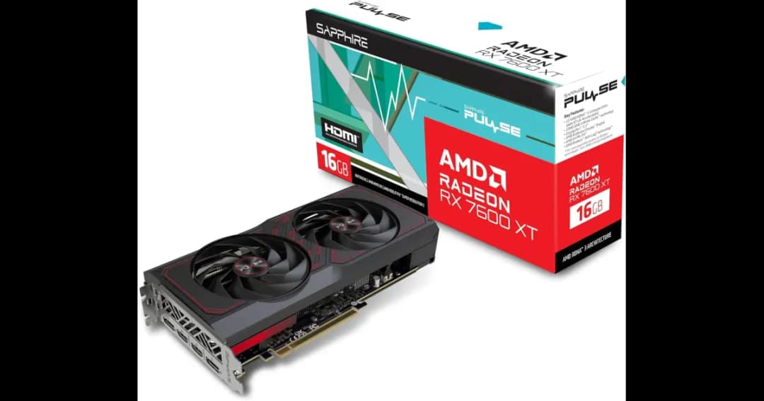 Sapphire PULSE AMD Radeon RX 7600 XT 16GB GDDR6 Graphics Card