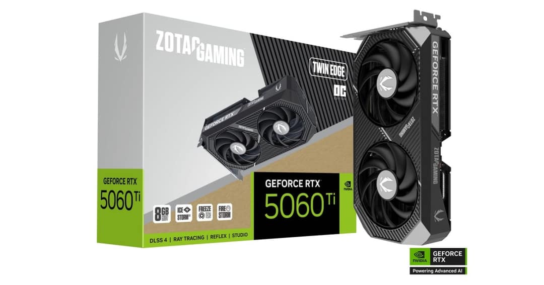 ZOTAC GAMING GeForce RTX 5060 Ti Twin Edge OC 8GB GDDR7 Graphics Card