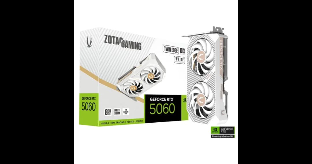 ZOTAC GAMING GeForce RTX 5060 Twin Edge OC White Edition 8GB GDDR7 Graphics Card