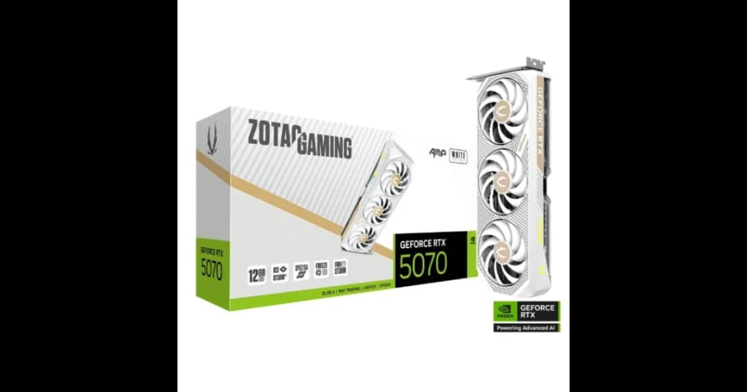 ZOTAC GAMING GeForce RTX 5070 AMP White Edition 12GB GDDR7 Graphics Card
