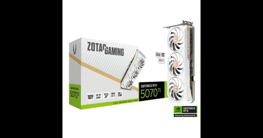 ZOTAC GAMING GeForce RTX 5070 Ti SOLID CORE OC White Edition 16GB GDDR7 Graphics Card