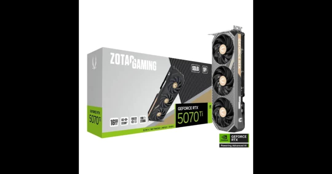 ZOTAC GAMING GeForce RTX 5070 Ti SOLID SFF 16GB GDDR7 Graphics Card