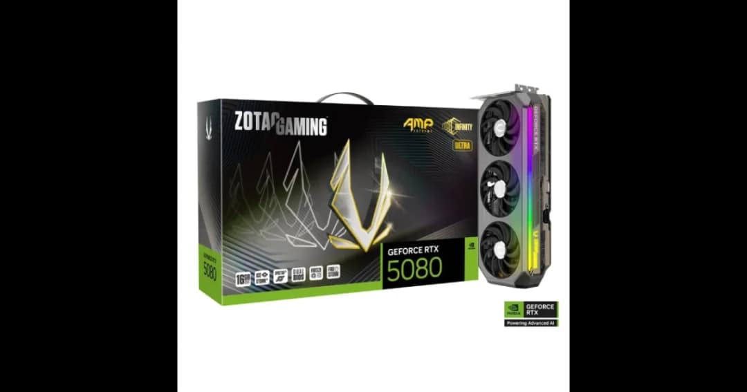 ZOTAC GAMING GeForce RTX 5080 AMP Extreme INFINITY ULTRA 16GB GDDR7 Graphics Card