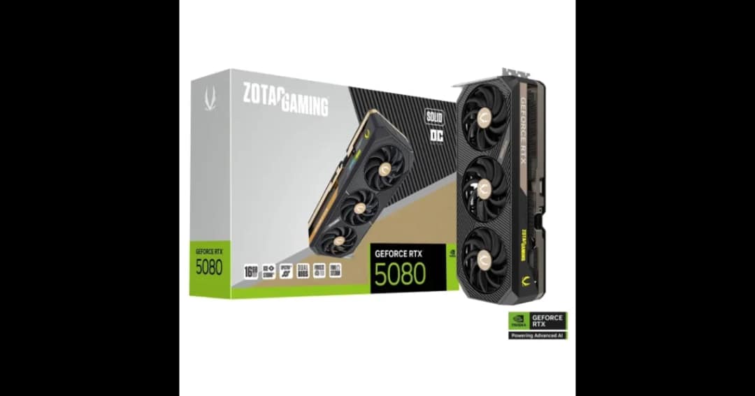 ZOTAC GAMING GeForce RTX 5080 SOLID OC 16GB GDDR7 Graphics Card