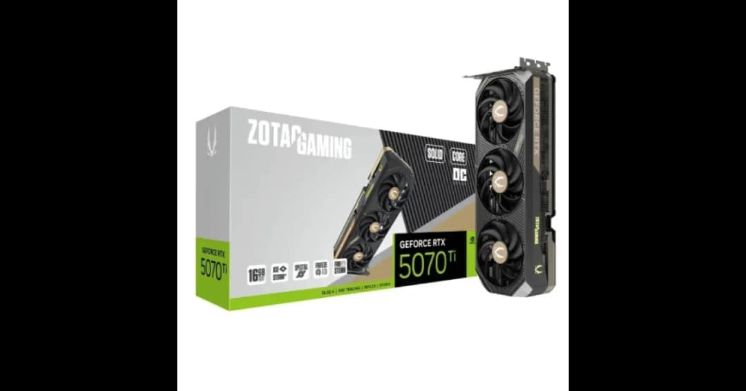 ZOTAC GAMING GeForce RTX 5070 Ti SOLID CORE OC 16GB GDDR7 Graphics Card