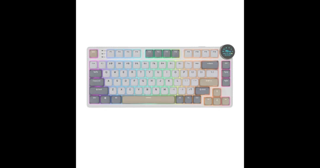 Royal Kludge N80 Low-Profile Tri-Mode RGB Mechanical Keyboard Pearly Dawn