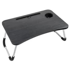 Foldable Laptop Table with Cup Holder & IPad Slot