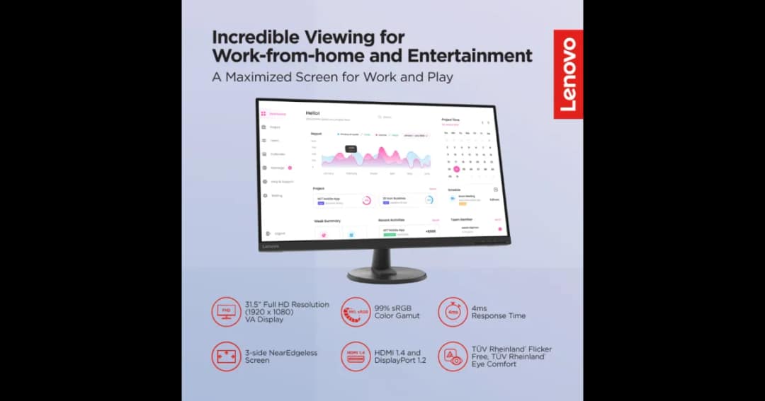 Lenovo D32-40 32" FHD VA Monitor