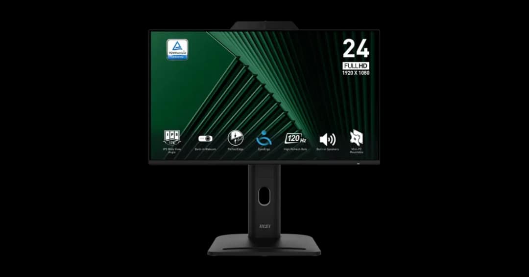 MSI PRO MP242PMG 24" 120Hz FHD Business Monitor With Built in Webcam