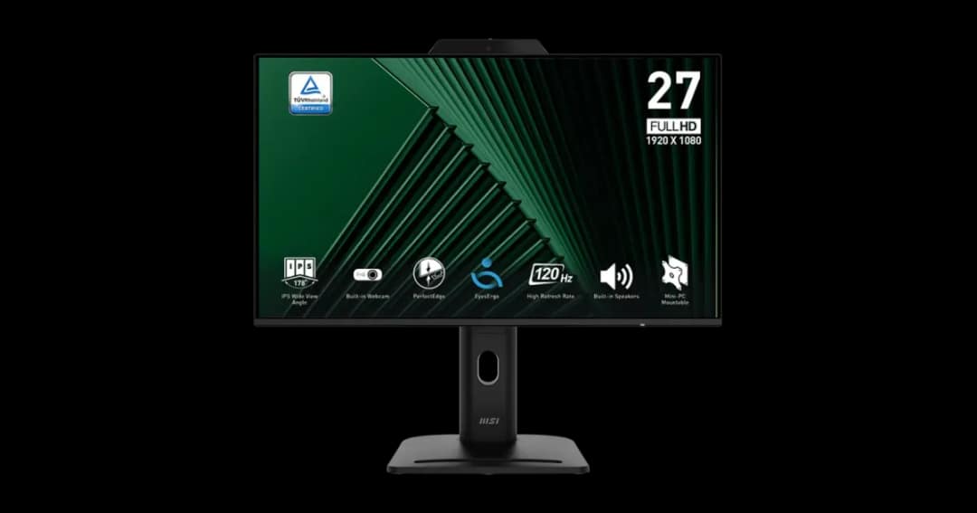 MSI PRO MP272PMG 27" 120Hz FHD Business Monitor With Built in Webcam