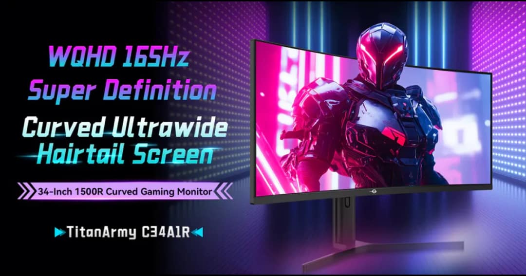 Titan Army C34A1R 34" WQHD 165Hz VA Curved Gaming Monitor