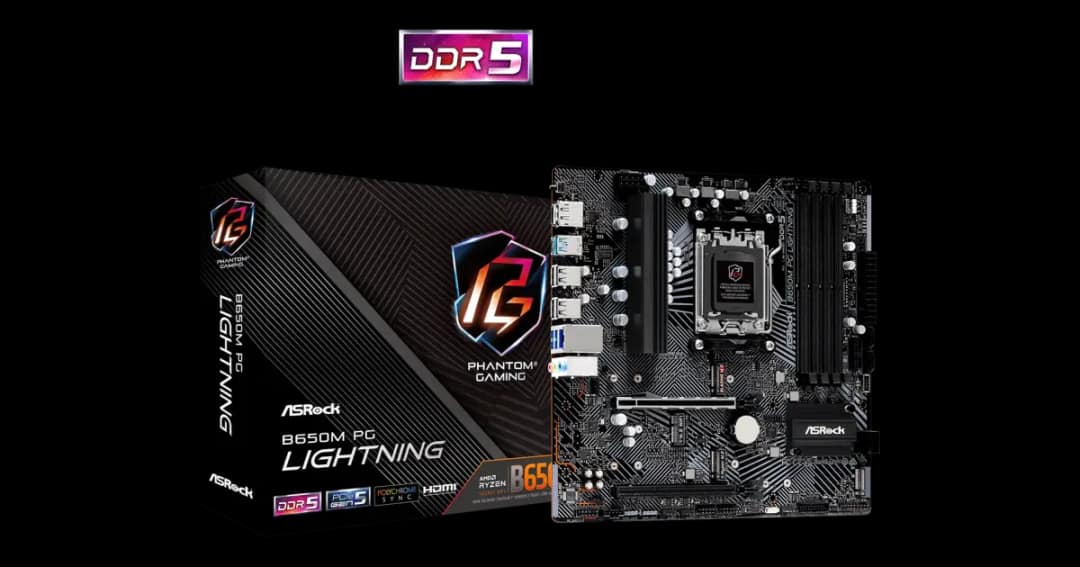 ASRock B650M PG Lightning AM5 Micro ATX Motherboard