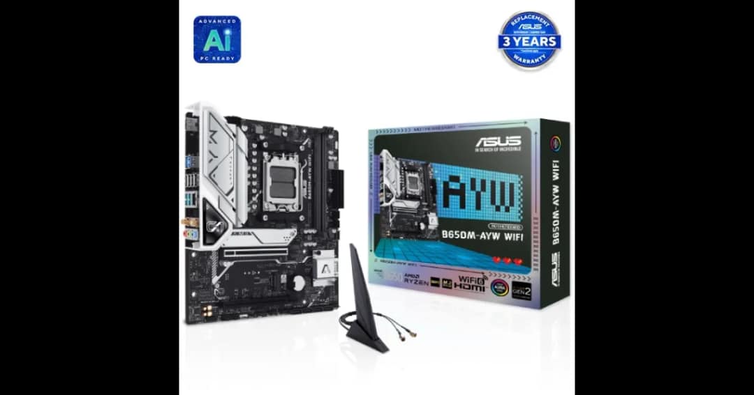 ASUS B650M-AYW WIFI AMD AM5 DDR5 Micro-ATX Motherboard