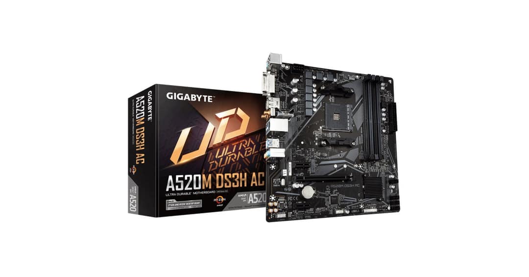 GIGABYTE A520M DS3H AC Ultra Durable AM4 Micro-ATX Motherboard