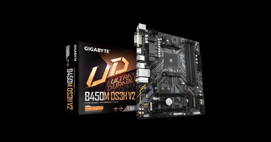 Gigabyte B450M DS3H V2 AMD AM4 Micro ATX Motherboard