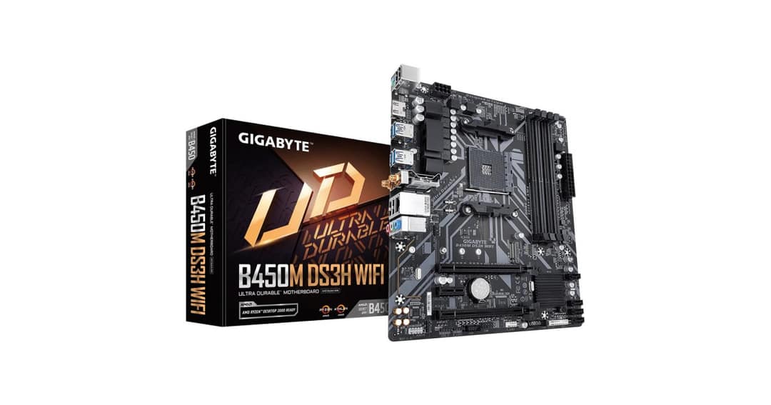 GIGABYTE B450M DS3H WIFI AM4 AMD Micro ATX Motherboard