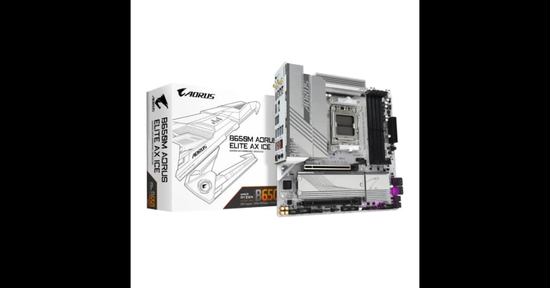 GIGABYTE B650M AORUS ELITE AX ICE DDR5 AMD AM5 mATX Motherboard