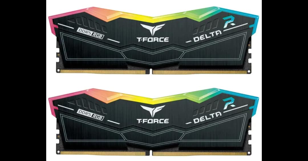 TEAM T-FORCE DELTA RGB 32GB (2 x 16GB) 6000MHz DDR5 Gaming RAM for AMD EXPO