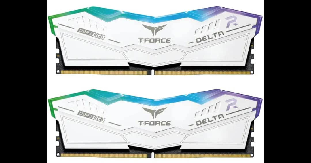TEAM T-FORCE DELTA RGB White 32GB (16GBx2) 7200MHz DDR5 Gaming RAM