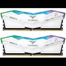 TEAM Delta RGB White 32GB (16x2) DDR5 5200MHz Gaming Desktop RAM