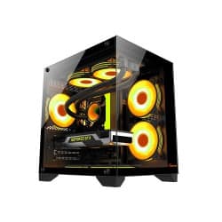 PC POWER OCEAN VIEW BK M ATX GAMING CASING WITH 3 ARGB FAN