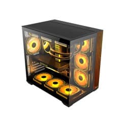 PC POWER PP-GS700 DARK WOOD Casing With 10 FANS