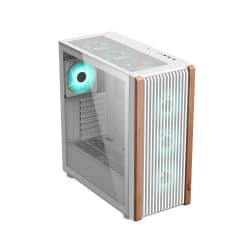 PC POWER PP-GS680 WOOD MESH WH Casing With 4 FANS and 550W PSU