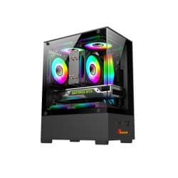 PC POWER RIVER VIEW BK 5 ARGB FAN GAMING CASING WITH 350 PSU