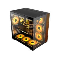 PC POWER PP-GS700 BK DARK WOOD Casing With 7 FANS