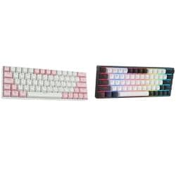 Zifriend KA646 60% 63 Keys Green Red Switch Wired Gaming Mechanical Keyboard