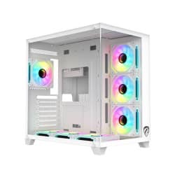 PC POWER ICEBERG V3 GAMING CASE WITH 650W PSU & 7 ARGB (WHITE)