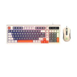 T-WOLF TF330 Milk Tea Wired Gaming Keyboard & Mouse Combo