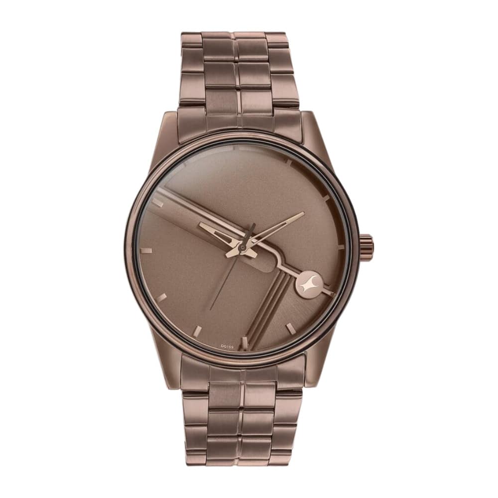 Fastrack Stunnerse Quartz Analog Brown Dial Stainless Steel Strap Watch for Guys 3305QM01